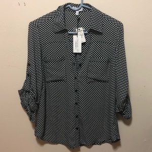 NWT Express Polka Dot Blouse